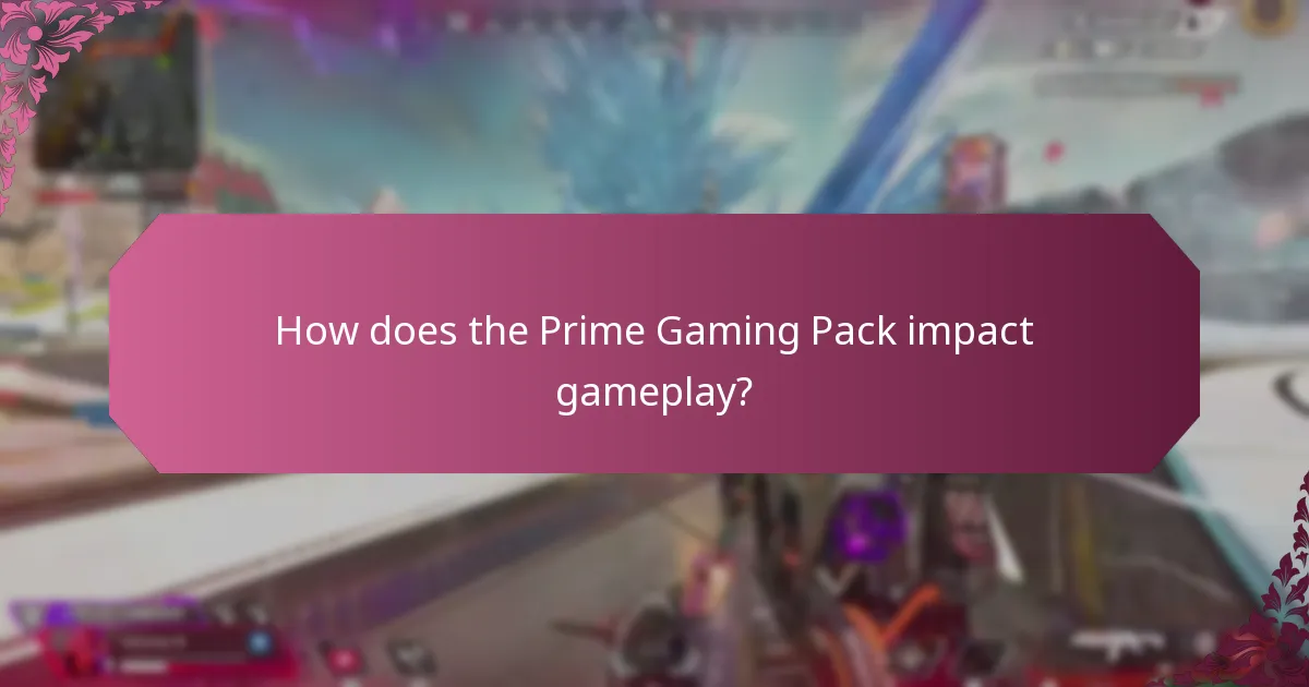 How does the Prime Gaming Pack impact gameplay?