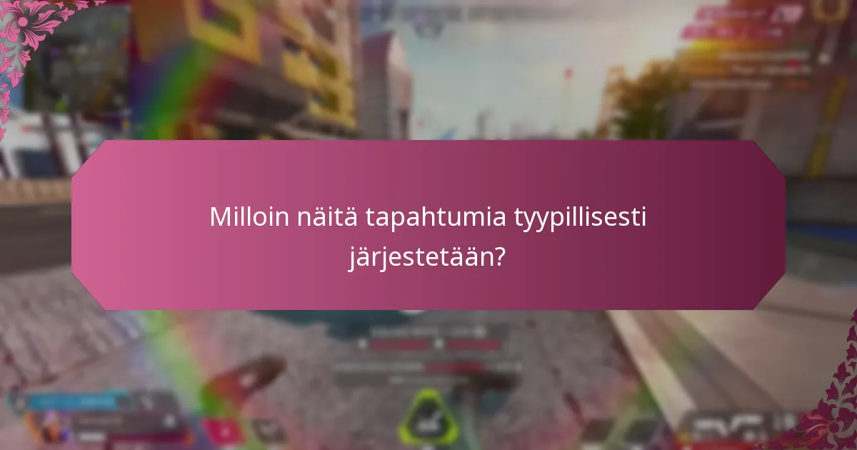 Milloin näitä tapahtumia tyypillisesti järjestetään?