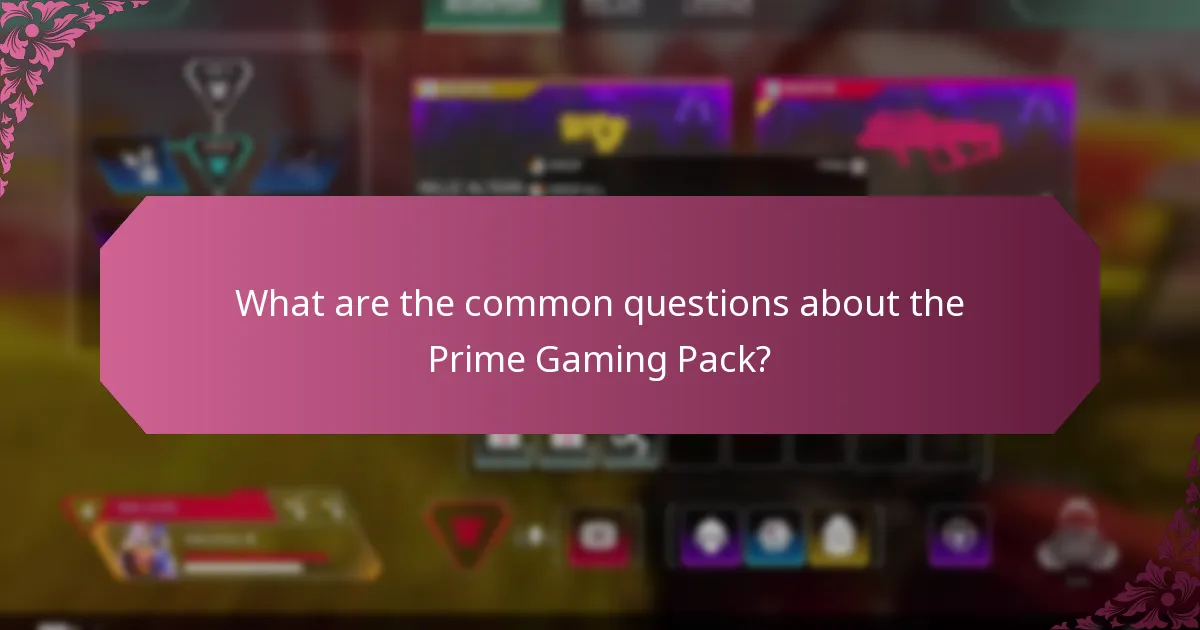 What are the common questions about the Prime Gaming Pack?