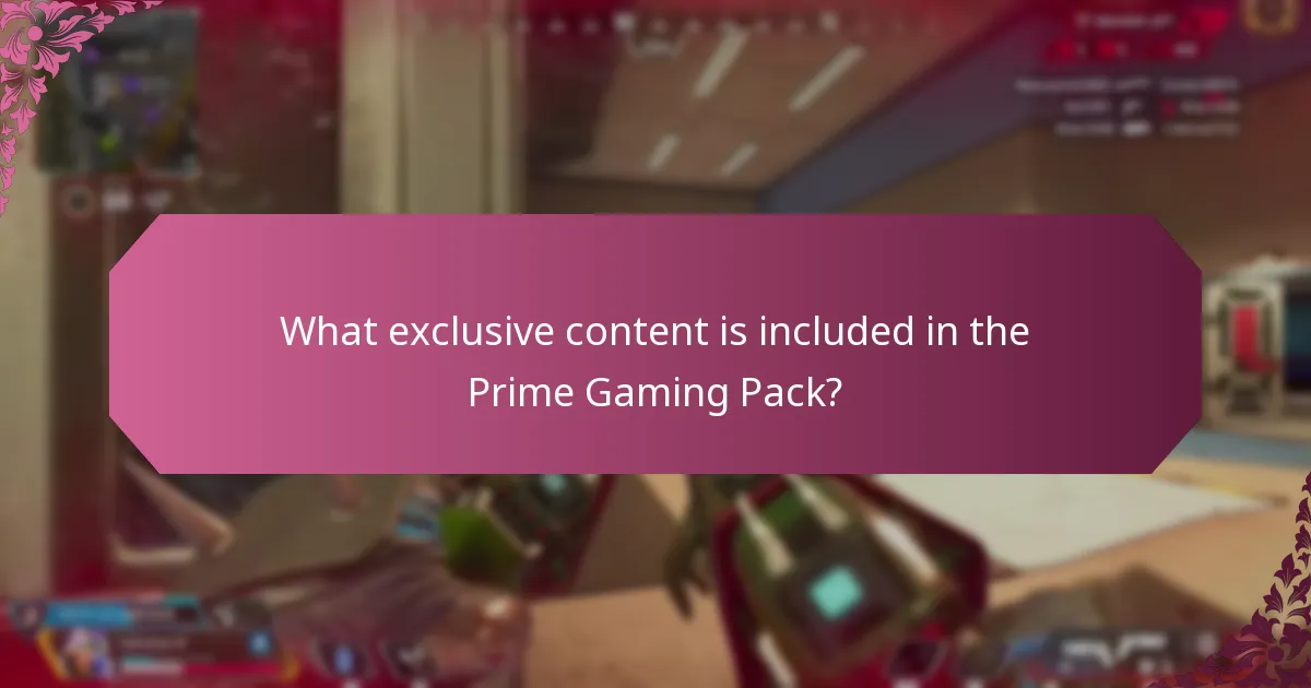 What exclusive content is included in the Prime Gaming Pack?